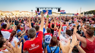 Watching the World Cup final in the main town square